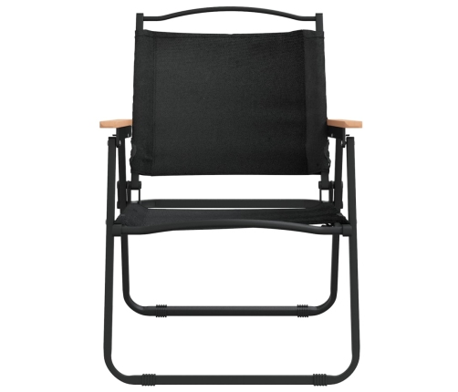 Stovyklavimo Kėdės, 2Vnt., Juodos, 54X55X78cm Oksfordo Audinys