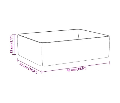 Valamu, Valge, 48X37X13 cm Keraamiline, Kandiline