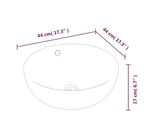 Praustuvas, Baltos Spalvos, 44X17cm Keramika, Apskritas