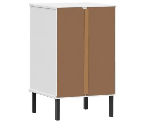 Naktinė Spintelė Su Kojomis, Balta, Pušies Masyvas, Oslo