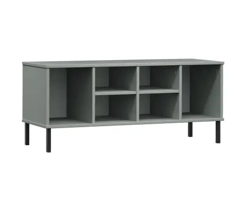 Apavu Plaukts Ar Metāla Kājām Oslo, Pelēks, 106X35X45 Cm, Koks Vidaxl