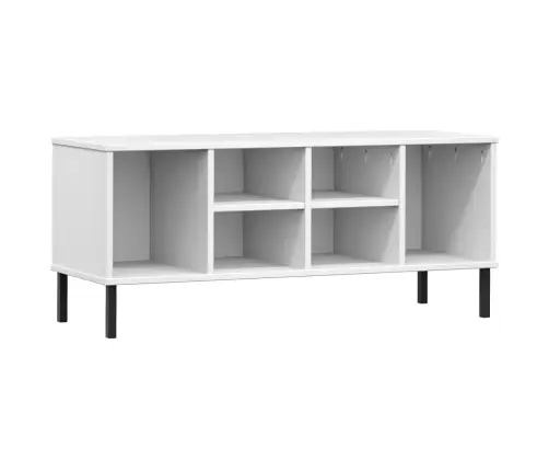 Kingariiul Metalljalgadega, Valge, 106X35X45 Cm Täispuit "Oslo"