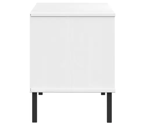 Kingariiul Metalljalgadega, Valge, 106X35X45 Cm Täispuit "Oslo"