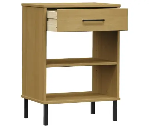 Konsoolkapp, Metalljalgadega, Pruun, Männipuit, "Oslo"