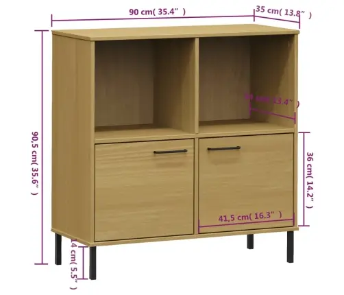 Grāmatu Skapis Ar Metāla Kājām Oslo, Brūns, 90X35X90,5Cm, Koks Vidaxl Grāmatu Skapis Ar Metāla Kājām Oslo, Brūns, 90X35X90,5Cm, Koks Vidaxl