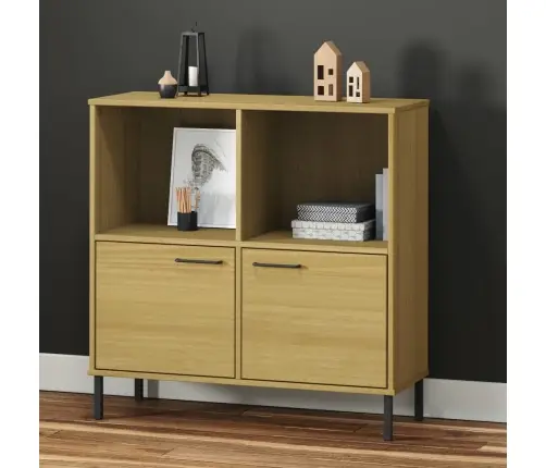 Grāmatu Skapis Ar Metāla Kājām Oslo, Brūns, 90X35X90,5Cm, Koks Vidaxl Grāmatu Skapis Ar Metāla Kājām Oslo, Brūns, 90X35X90,5Cm, Koks Vidaxl