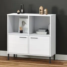 Grāmatu Skapis Ar Metāla Kājām Oslo, Balts, 90X35X90,5Cm, Koks Vidaxl