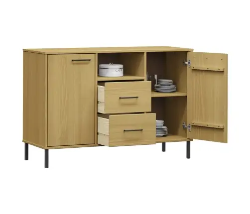 Kumode Ar Metāla Kājām Oslo, Brūna, 113X40X77 Cm, Koks Vidaxl Kumode Ar Metāla Kājām Oslo, Brūna, 113X40X77 Cm, Koks Vidaxl
