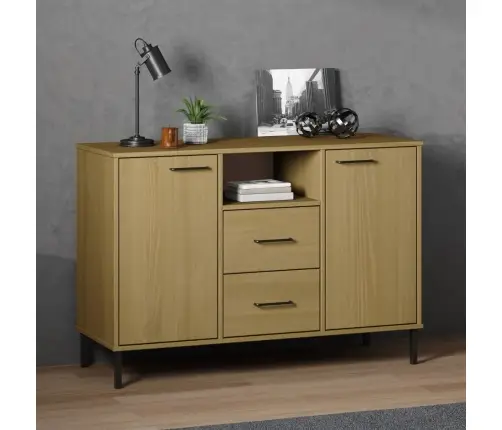 Kumode Ar Metāla Kājām Oslo, Brūna, 113X40X77 Cm, Koks Vidaxl Kumode Ar Metāla Kājām Oslo, Brūna, 113X40X77 Cm, Koks Vidaxl