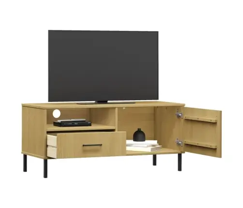 Tv Skapītis Ar Metāla Kājām Oslo, Brūns, Priedes Masīvkoks Vidaxl Tv Skapītis Ar Metāla Kājām Oslo, Brūns, Priedes Masīvkoks Vidaxl