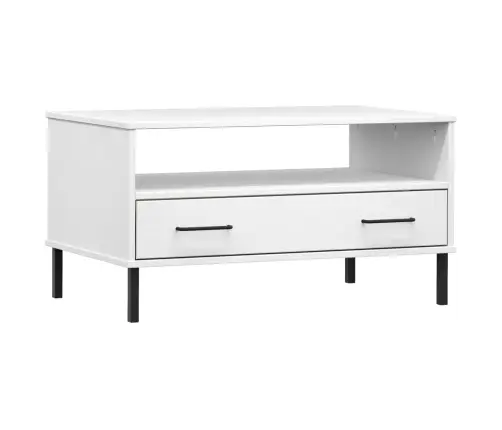 Kavos Staliukas Su Kojomis, Baltas, 85X50X45cm Mediena, Oslo