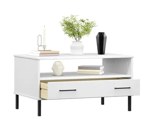 Kavos Staliukas Su Kojomis, Baltas, 85X50X45cm Mediena, Oslo