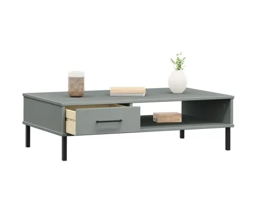 Kafijas Galdiņš Ar Metāla Kājām Oslo, Priedes Masīvkoks, Pelēks Vidaxl Kafijas Galdiņš Ar Metāla Kājām Oslo, Priedes Masīvkoks, Pelēks Vidaxl