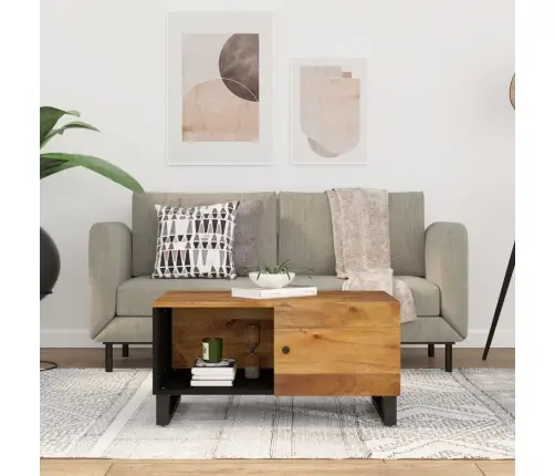 Kohvilaud, 80 X 50 X 40 cm Mangopuit Ja Tehispuit Kohvilaud, 80 X 50 X 40 cm Mangopuit Ja Tehispuit