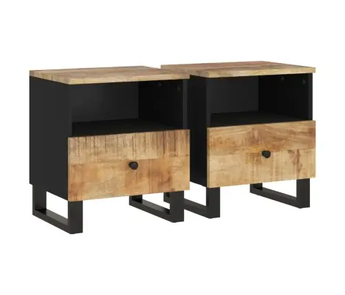 Naktinės Spintelės, 2Vnt., Mango Masyvas Ir Apdirbta Mediena