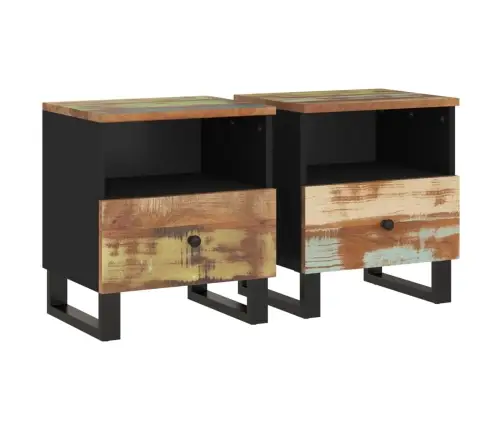 Naktinės Spintelės, 2Vnt., Perdirbta Ir Apdirbta Mediena