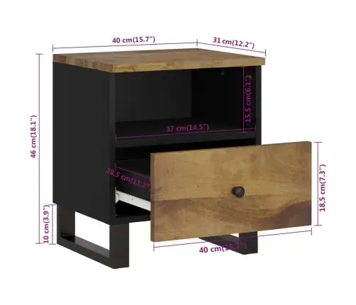 Naktsskapītis, Mango Koks, Inženierijas Koks Vidaxl