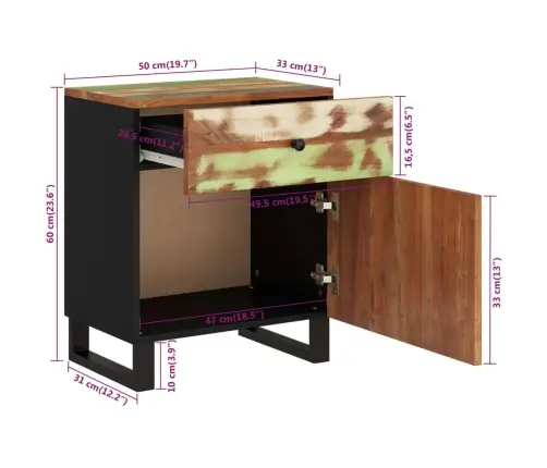 Naktsskapītis, 50X33X60 Cm, Masīvkoks, Inženierijas Koks Vidaxl Naktsskapītis, 50X33X60 Cm, Masīvkoks, Inženierijas Koks Vidaxl