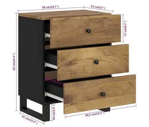 Öökapp 50X33X62 cm Mango- Ja Tehispuit