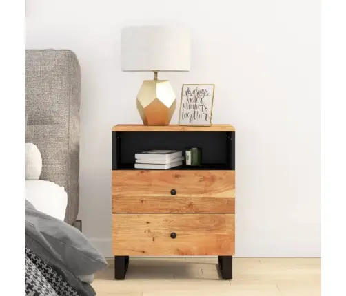 Naktsskapītis, 50X33X62 Cm, Akācijas Koks, Inženierijas Koks Vidaxl