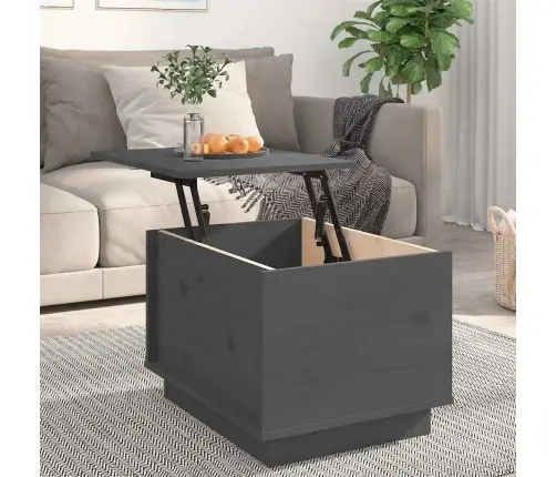 Kafijas Galdiņš, Pelēks, 40X50X35 Cm, Priedes Masīvkoks Vidaxl