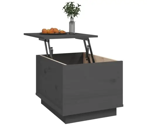 Kafijas Galdiņš, Pelēks, 40X50X35 Cm, Priedes Masīvkoks Vidaxl