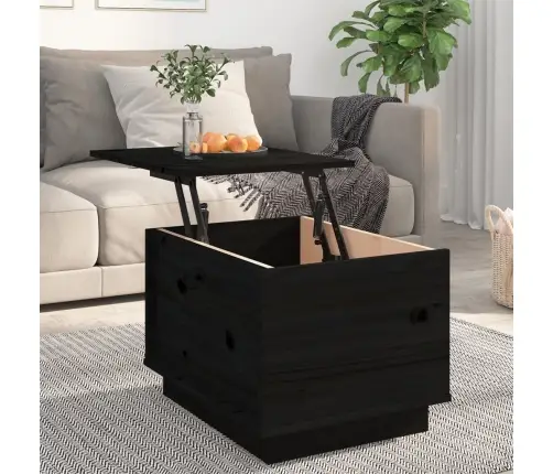 Kavos Staliukas, Juodas, 40X50X35cm Pušies Medienos Masyvas