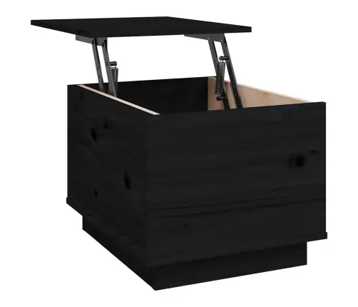 Kavos Staliukas, Juodas, 40X50X35cm Pušies Medienos Masyvas