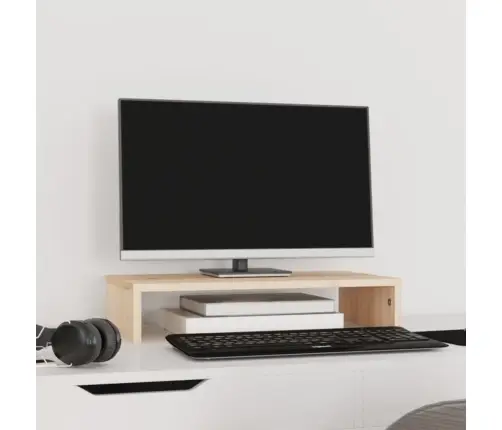 Monitora Paliktnis, 50X27X10 Cm, Priedes Masīvkoks Vidaxl