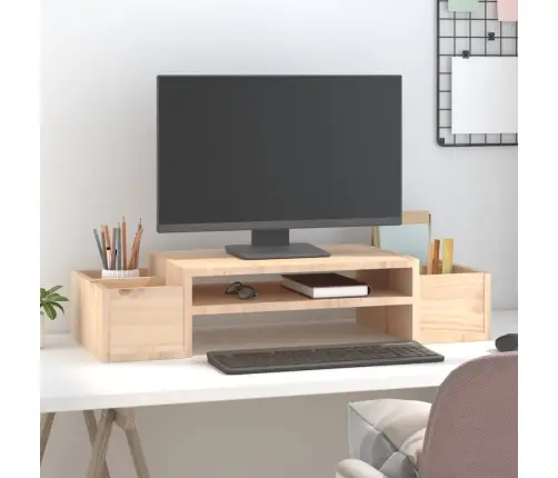 Monitora Paliktnis, 70X27,5X15 Cm, Priedes Masīvkoks Vidaxl