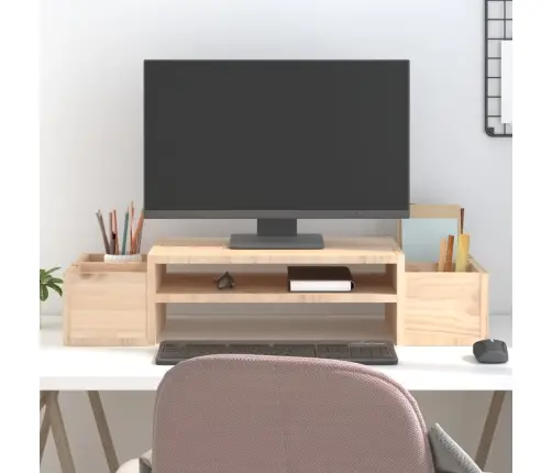 Monitora Paliktnis, 70X27,5X15 Cm, Priedes Masīvkoks Vidaxl