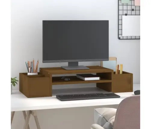 Monitoriaus Stovas, Medaus Rudas, 70X27,5X15cm Pušies Masyvas