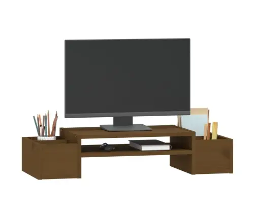 Monitoriaus Stovas, Medaus Rudas, 70X27,5X15cm Pušies Masyvas