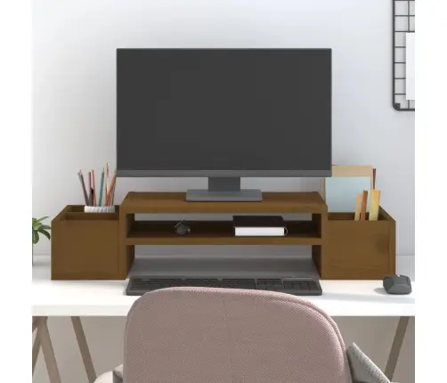 Monitoriaus Stovas, Medaus Rudas, 70X27,5X15cm Pušies Masyvas