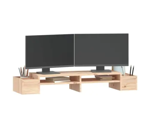 Monitora Paliktnis, 100X27,5X15 Cm, Priedes Masīvkoks Vidaxl