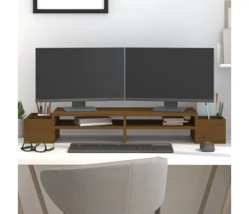 Monitorialus, Meepruun, 100X27,5X15 cm Männipuit