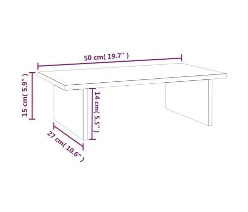 Monitoriaus Stovas, 50X27X15cm Pušies Medienos Masyvas