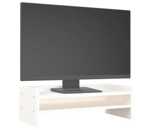 Monitora Paliktnis, Balts, 50X24X16 Cm, Priedes Masīvkoks Vidaxl
