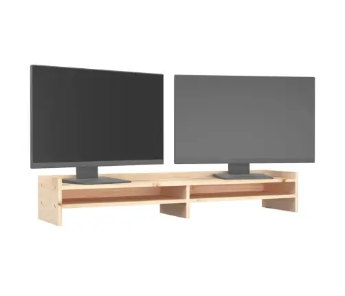 Monitora Paliktnis, 100X24X16 Cm, Priedes Masīvkoks Vidaxl