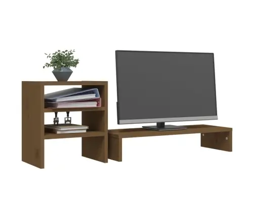 Monitora Paliktnis, Medus Brūns, 81X20X30 Cm, Priedes Masīvkoks Vidaxl