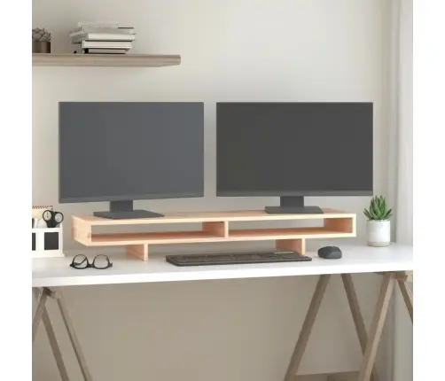 Monitoriaus Stovas, 100X27X14cm Pušies Medienos Masyvas