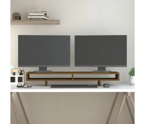 Monitoriaus Stovas, Medaus Rudas, 100X27X14cm Pušies Masyvas