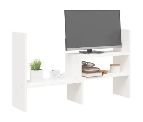 Monitorialus, Valge, (39-72) X 17 X 43 cm Männipuit