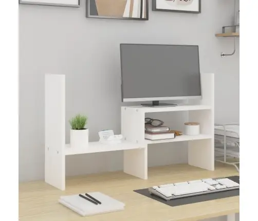 Monitorialus, Valge, (39-72) X 17 X 43 cm Männipuit