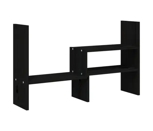 Monitoriaus Stovas, Juodas, (39–72)X17X43cm Pušies Masyvas