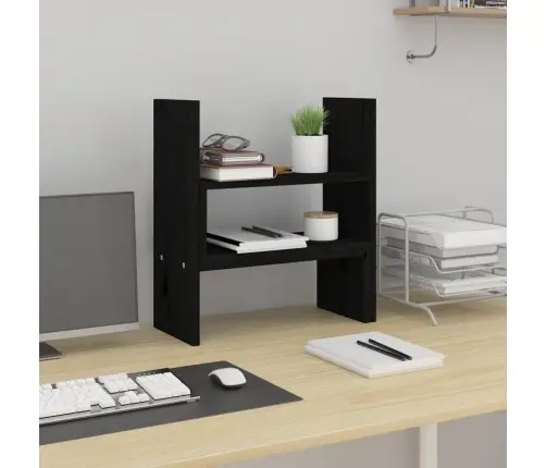 Monitoriaus Stovas, Juodas, (39–72)X17X43cm Pušies Masyvas