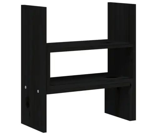 Monitoriaus Stovas, Juodas, (39–72)X17X43cm Pušies Masyvas