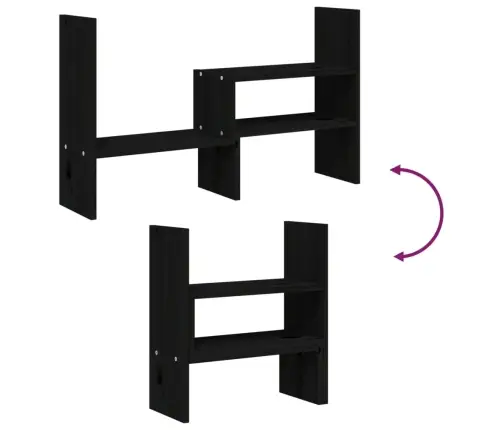 Monitoriaus Stovas, Juodas, (39–72)X17X43cm Pušies Masyvas