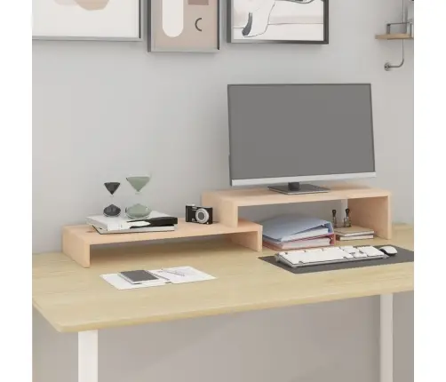 Monitoriaus Stovas, (52–101)X22X14cm Pušies Medienos Masyvas