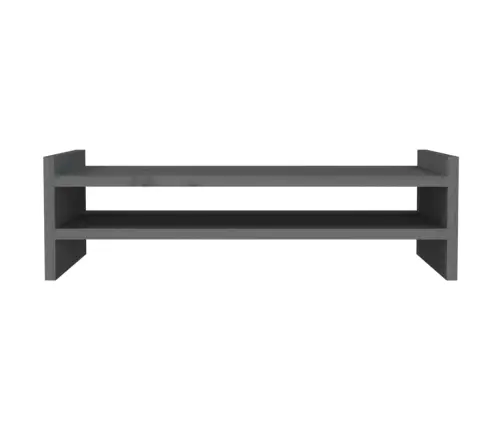 Monitora Paliktnis, Pelēks, 50X27X15 Cm, Priedes Masīvkoks Vidaxl